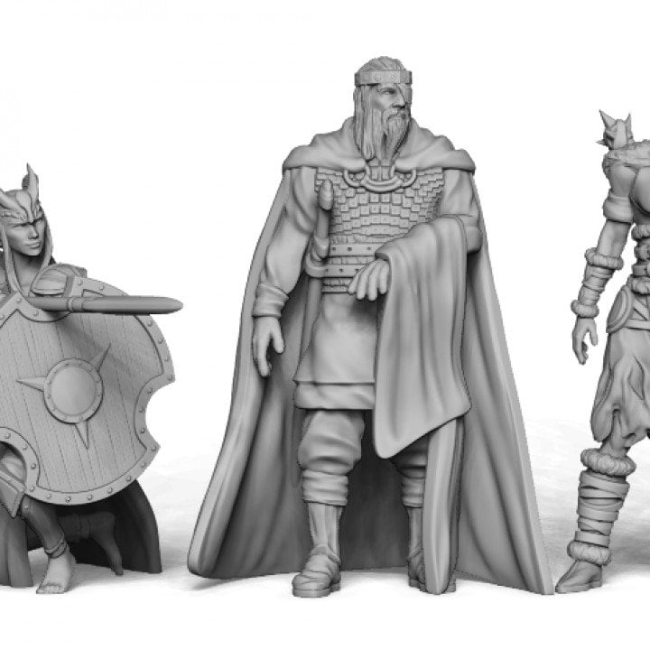 10pc Viking Miniatures DnD Dungeons and Dragons TTRPG Miniatures Viking Fighter Human Warriors Warlock D&D Medieval Miniatures 28mm 32mm