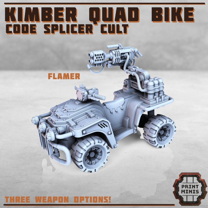 
Kimber Quad Bike - All-Terrain Vehicle Miniature for TTRPGs - 28mm/32mm Scale Sci-Fi Exploration Vehicle - Tabletop RPG Accessory