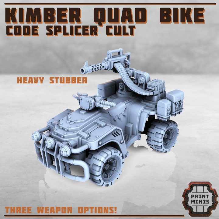 
Kimber Quad Bike - All-Terrain Vehicle Miniature for TTRPGs - 28mm/32mm Scale Sci-Fi Exploration Vehicle - Tabletop RPG Accessory