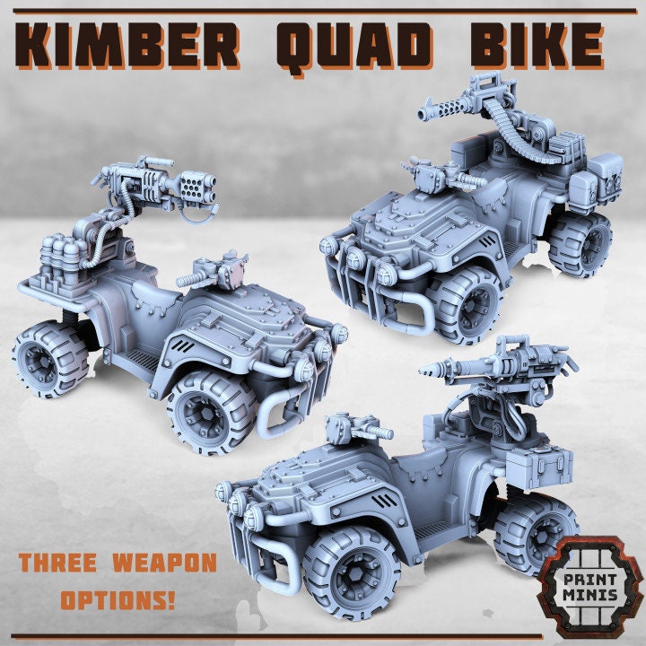 
Kimber Quad Bike - All-Terrain Vehicle Miniature for TTRPGs - 28mm/32mm Scale Sci-Fi Exploration Vehicle - Tabletop RPG Accessory