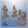 3pc Gladiators, Human miniatures DnD Dungeons and Dragons Tabletop RPG Miniatures 28mm 32mm Human Fighters Sword and Shield Figurines