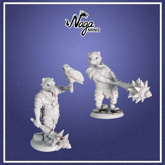 2pc Badger Cleric NPCs DnD Dungeons and Dragons 28mm 32mm Combat and RPG Miniatures D&D Tabletop Cleric Miniatures Fantasy Wargame Minis