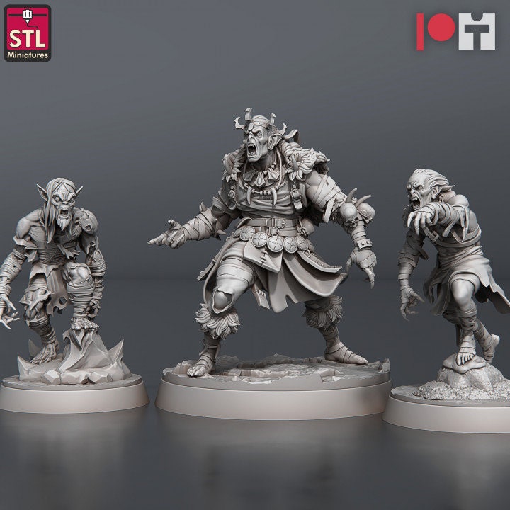 
Ghoul King Set DnD Dungeons and Dragons 28mm/32mm Enemy Frostgrave Fantasy RPG Character DnD Monster Creature Boss