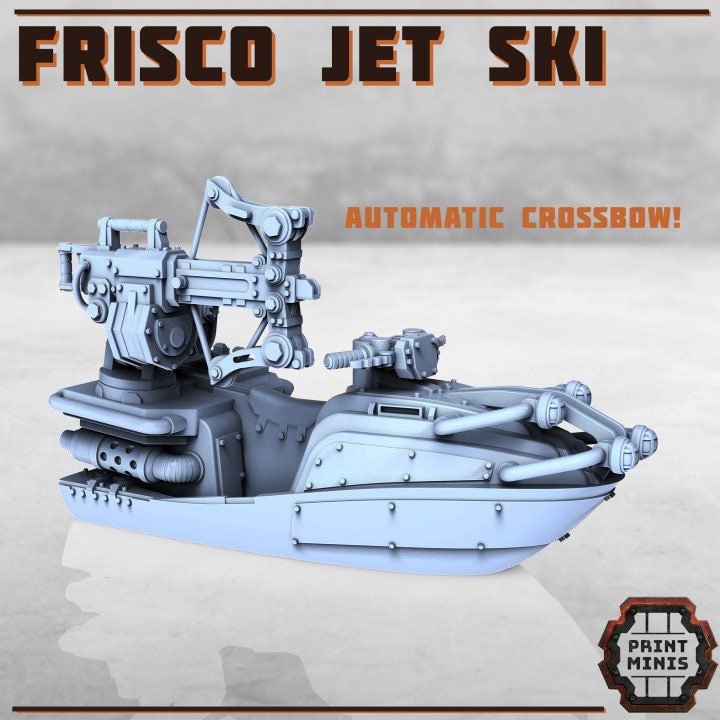 
Sci-Fi Jet Ski Miniature with Harpoon and