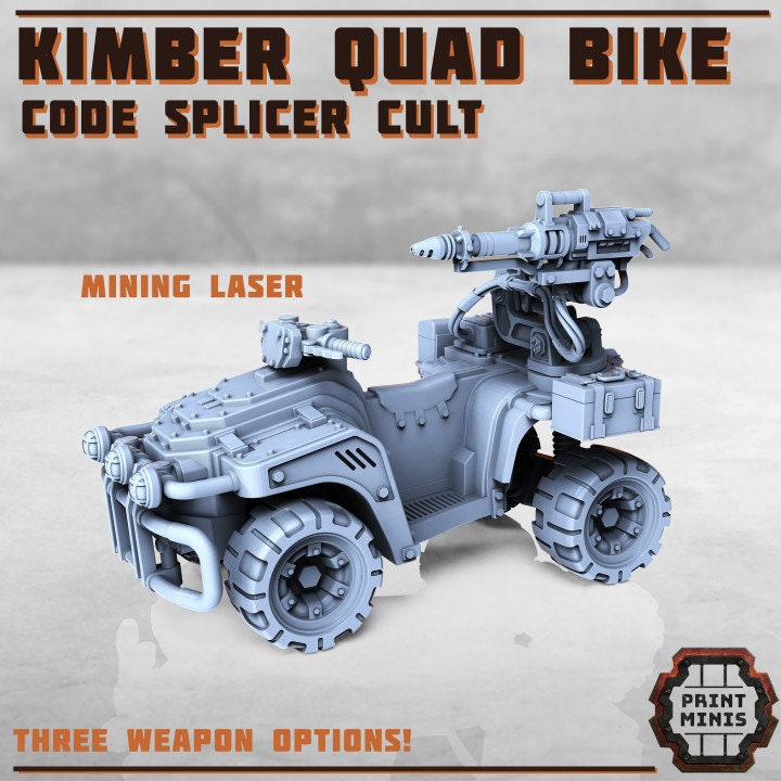 
Kimber Quad Bike - All-Terrain Vehicle Miniature for TTRPGs - 28mm/32mm Scale Sci-Fi Exploration Vehicle - Tabletop RPG Accessory
