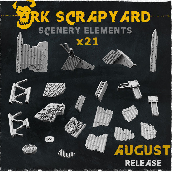 21pc Scrapyard Miniatures for DnD Dungeons and Dragons Wargame Basing materials 28mm/32 Fantasy TTRPGs Scrap