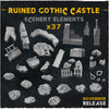 37pc Ruined Gothic Castle Miniature Basing materials 28mm/32mm DnD Dungeons and Dragons TTRPG Wargame Scatter Gothic ruins Castle Scatter