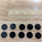 25mm Bases for DnD Dungeons and Dragons TTRPG Miniature bases great for 28mm Heroic Scale Figurines Roleplay Miniature Bases Clear & Black