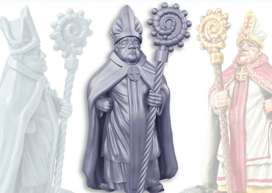 3D Printed Bishop Miniature for DnD Dungeons and Dragons Tabletop RPGs & Wargames 28mm/32mm Resin Figure Church Priest Wargame Townsfolk NPC