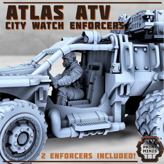 ATV With Drivers DnD Dungeons and Dragons 28mm/32mm 4 Gun Options TTRPG Miniature Wargames Scifi Wargame Vehicles Wargame Scatter Terrain