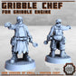 
Gribble engine with Chef 28mm/32mm Scifi Wargame Scatter Terrain Food 'Truck' Chef Miniature NPC TTRPG Wargame Miniatures