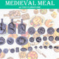 
Medieval Meal Food Dishes DnD Dungeons and Dragons 28mm/32mm Dollhouse Food Platters TTRPG Wargame Miniatures DnD Scatter Tavern food