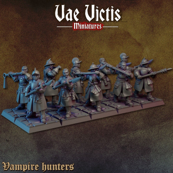 10pc Vampire Hunters DnD Dungeons and Dragons 28mm/32mm TTRPG Wargame Miniature NPCs