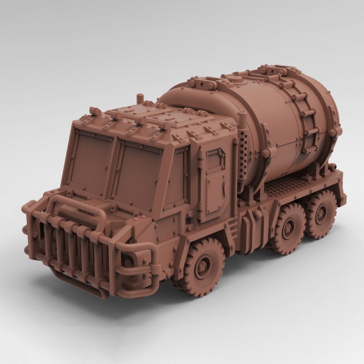 
Sci Fi Tanker Truck Miniature for Futuristic Tabletop RPG Games 28mm/32mm Wargame Miniature Truck Industrial Scifi Post Apocalyptic