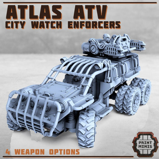 ATV With Drivers DnD Dungeons and Dragons 28mm/32mm 4 Gun Options TTRPG Miniature Wargames Scifi Wargame Vehicles Wargame Scatter Terrain