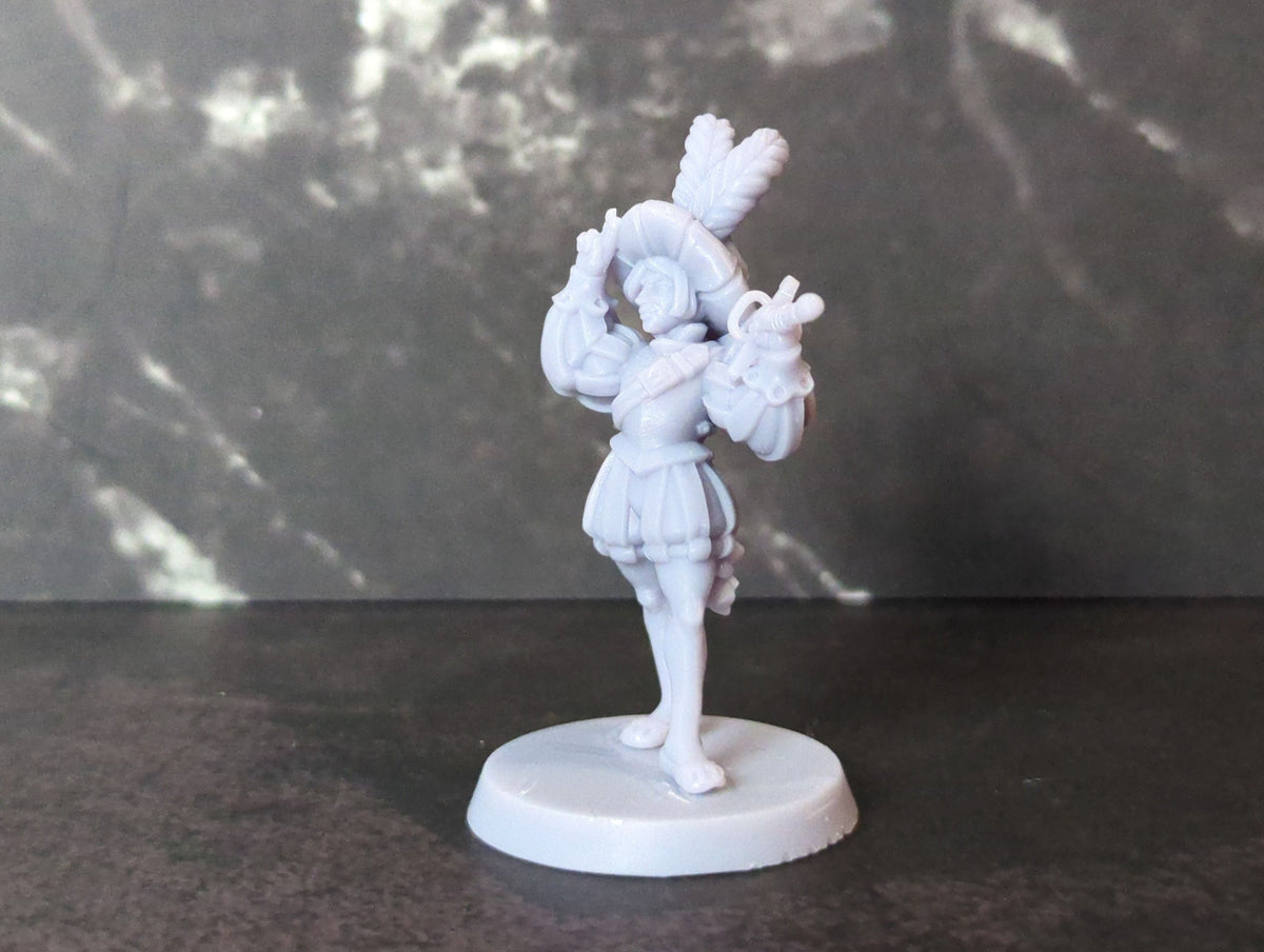 
Landsknecht girl DnD Mercenary Miniature 28mm 32mm Dungeons and Dragon TTRPG Miniature Female Figurine by Vae Victis