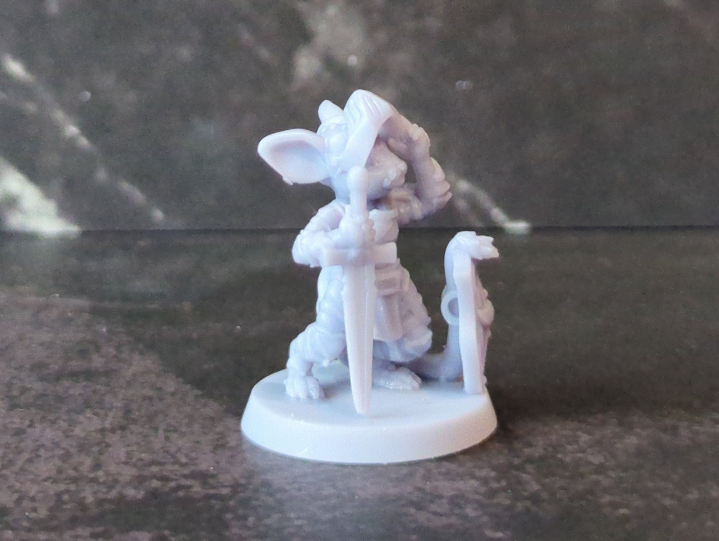 2pc Mousefolk Knight Miniatures for D&D Tabletop RPG Dungeons and Dragons Figurines 28mm 32mm Ideal for Dioramas Mouse Warrior Paladin