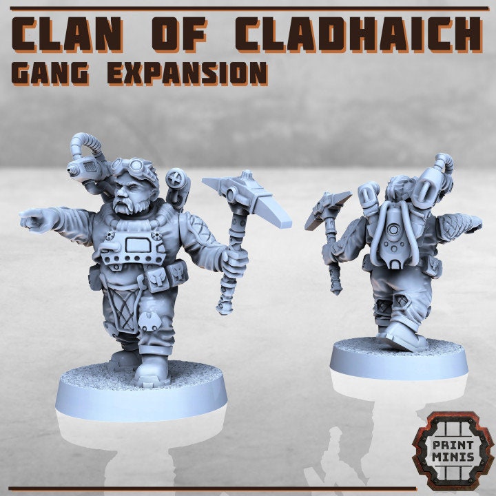 8pc Clan of Cladhaich Mineral Gang Scifi Resin Miniatures 28mm heroic Tabletop Wargame Miniatures