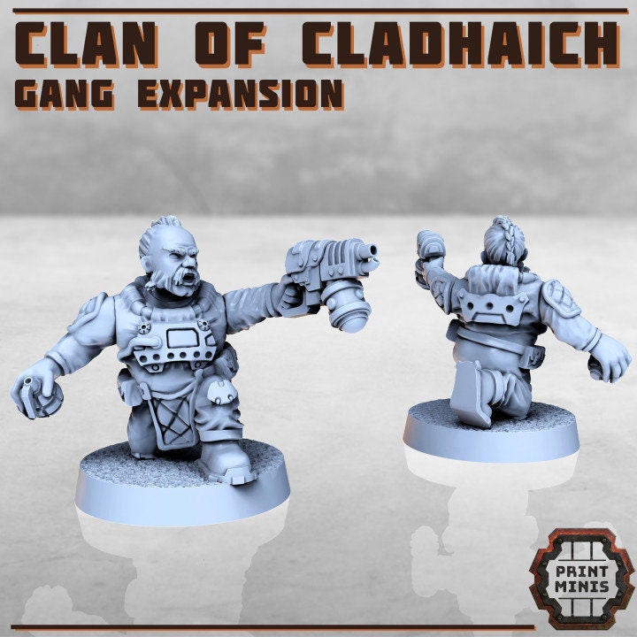 8pc Clan of Cladhaich Mineral Gang Scifi Resin Miniatures 28mm heroic Tabletop Wargame Miniatures