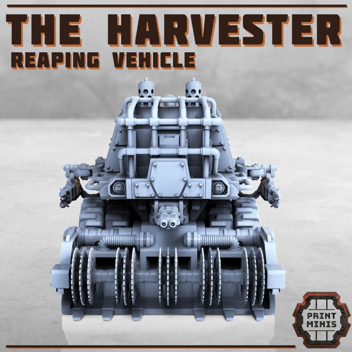 
Harvester Truck DnD Dungeons and Dragons 28mm/32mm Wargame Farm Truck Farm Miniatures Pathfinder TTRPG Wargame Vehicles Reaping Vehicle