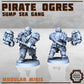 4pc Pirate Ogres DnD Dungeons and Dragons 28mm/32mm Scifi Miniatures Pirate Figurines Wargame NPCs DnD Warriors Necromunda Futuristic minis