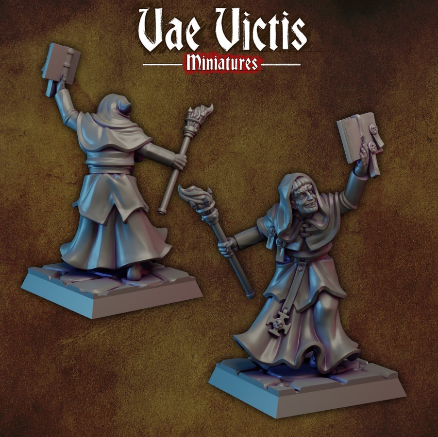 
Priest DnD Dungeons and Dragons 28mm/32mm Figurines Wargaming Miniatures Mordheim Church Priest NPC TTRPG figurines