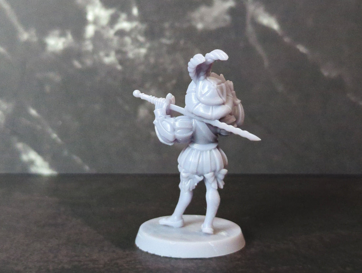 
Landsknecht girl DnD Mercenary Miniature 28mm 32mm Dungeons and Dragon TTRPG Miniature Female Figurine by Vae Victis