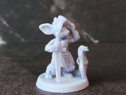 2pc Mousefolk Knight Miniatures for D&D Tabletop RPG Dungeons and Dragons Figurines 28mm 32mm Ideal for Dioramas Mouse Warrior Paladin