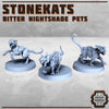 3pc Stonekats DnD Monster Cats Dungeons and Dragons 28mm/32mm Pathfinder Scifi Miniatures Tabletop RPG Animals DnD Monsters