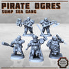 4pc Pirate Ogres DnD Dungeons and Dragons 28mm/32mm Scifi Miniatures Pirate Figurines Wargame NPCs DnD Warriors Necromunda Futuristic minis