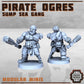 4pc Pirate Ogres DnD Dungeons and Dragons 28mm/32mm Scifi Miniatures Pirate Figurines Wargame NPCs DnD Warriors Necromunda Futuristic minis