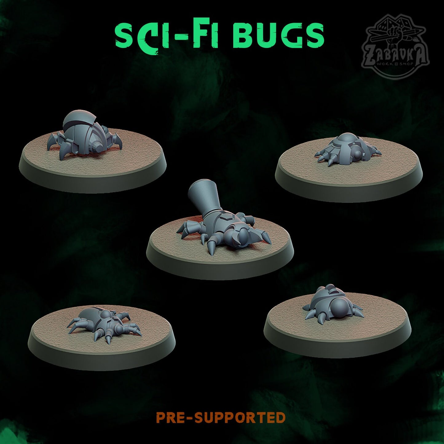 20pc Sci-fi Bugs 28mm/32mm Scale Basing Materials Sci-fi Wargaming Miniatures Canoptek Scarab Swarm Scatter TTRPG Warhammer 40K Scenery