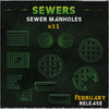 11pc Sewer Manholes Basing Bits | 28mm/32mm Scale Basing Materials Sci-fi Miniatures Post-apocalyptic Dystopian TTRPG 40K Scenery Elements