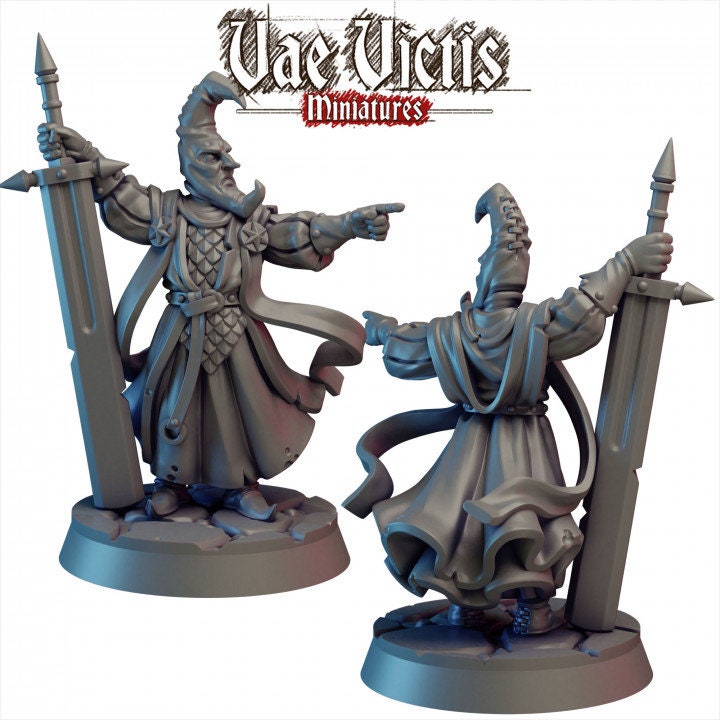 
Nightbringer DnD Dungeons and Dragons 28mm/32mm TTRPG Fantasy Wargame Miniatures Magic NPC 3D Printed Miniature NPC Medieval warrior