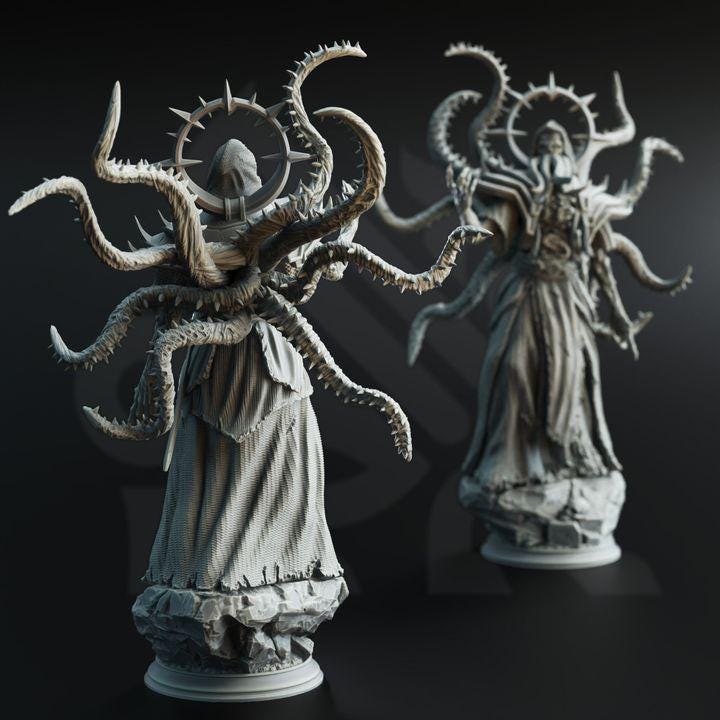 
Elder Lich Flayer - Hendrak | 28mm/32mm/38mm TTRPG Dark Fantasy Wargaming Miniature Horror Aberration Undead Eldritch Mindflayer Creature