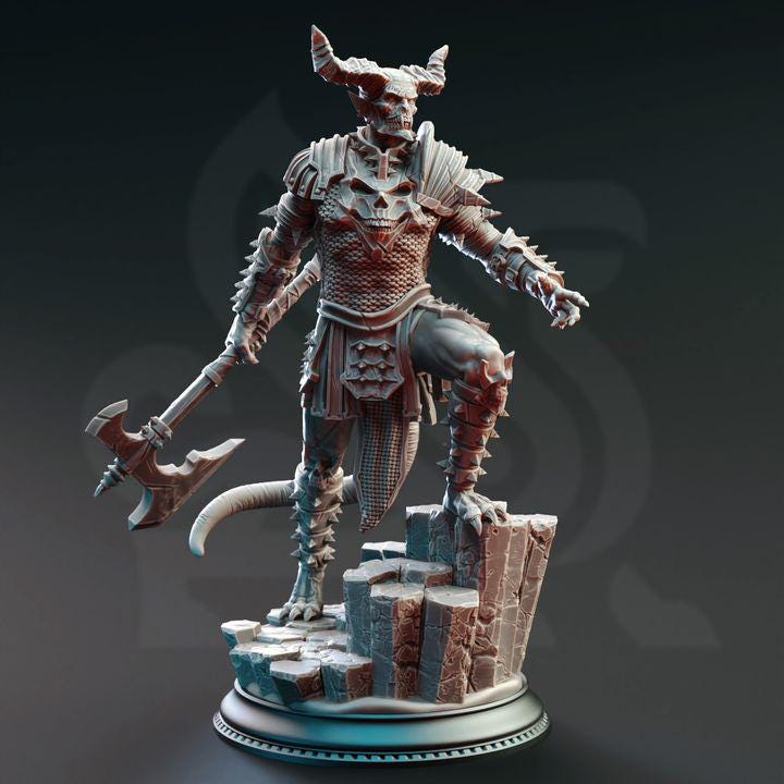 
3pc Devil Warriors of the Hell DnD Dungeons and Dragons 28mm/32mm TTRPG Fantasy Wargame Miniature DnD 5e Pathfinder Nosmeni Warrior Monsters