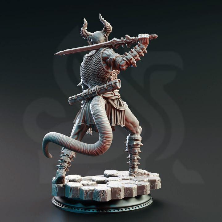 
3pc Devil Warriors of the Hell DnD Dungeons and Dragons 28mm/32mm TTRPG Fantasy Wargame Miniature DnD 5e Pathfinder Nosmeni Warrior Monsters