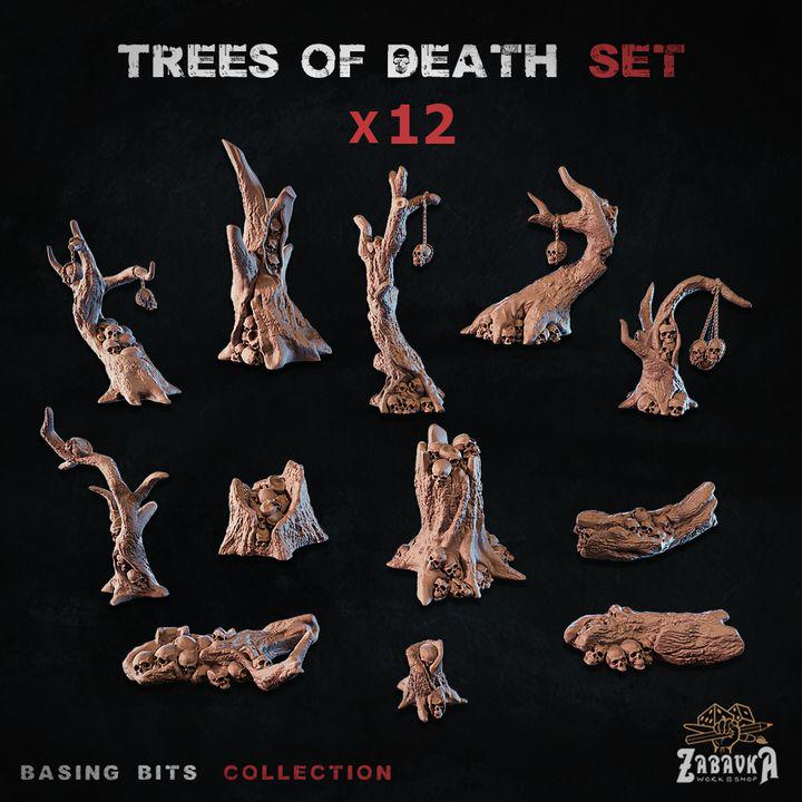 
12pc Trees of Death Haunted Woods Terrain for Dungeons and Dragons 28mm/32mm Basing Bits DnD Scenery Scatter D&D TTRPG Mini Basing - ZbW