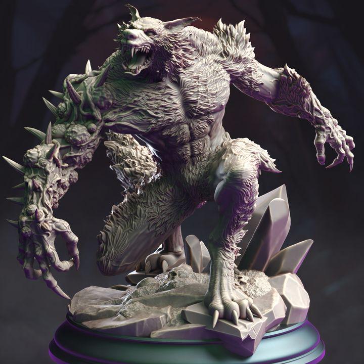 
Werewolf Abomination Miniature Bloodclaw DnD Dungeons and Dragons 28mm/32mm/38mm Monster Miniature Monstrosity DnD Horror Creature