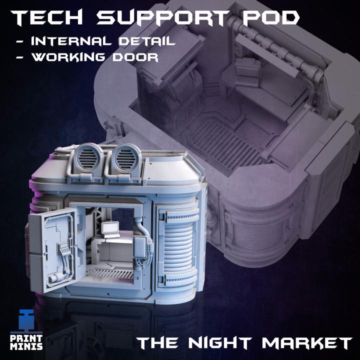 
The Tech Support Pod Building 28mm/32mm Scale Market Scatter Scenery for TTRPG Fantasy Wargames Scifi Terrain Store miniature Industrial