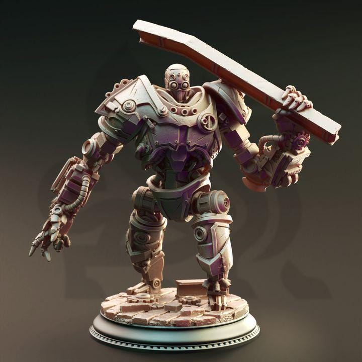 
Giant Automaton Dungeons and Dragons Iron Mech Warrior Mini RPG Tabletop Miniature DnD Painting Pathfinder 5e DnD Venatoris - DmS