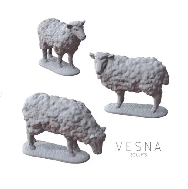 
Three piece sheep miniature set