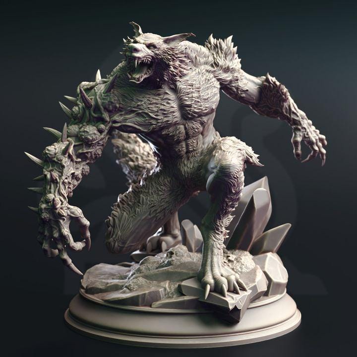 
Werewolf Abomination Miniature Bloodclaw DnD Dungeons and Dragons 28mm/32mm/38mm Monster Miniature Monstrosity DnD Horror Creature — Etsy photo 3
