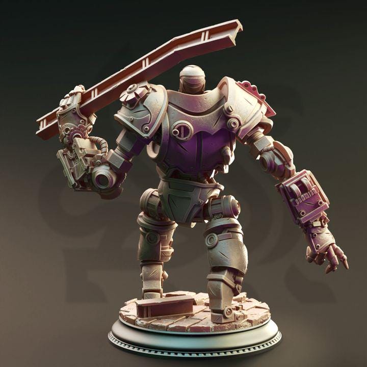 
Giant Automaton Dungeons and Dragons Iron Mech Warrior Mini RPG Tabletop Miniature DnD Painting Pathfinder 5e DnD Venatoris - DmS — Etsy photo 3