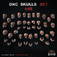 
45pc Orc Skulls DnD Dungeons and Dragons 28mm/32mm TTRPG Fantasy Wargame Scatter Terrain Miniature Basing bitsZbW