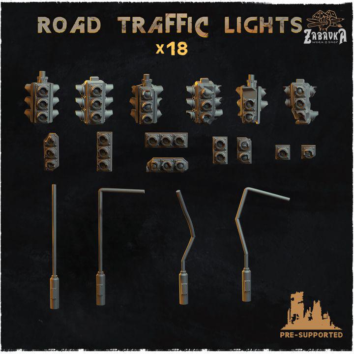 
18pc Road Traffic Lights (Basing Bits 2.0) 28mm/32mm Scale Basing Materials Dystopian Wargaming City Infrastructure Scenery ElementsZbW