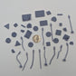 
37pc Road Signs (Basing Bits 2.0) 28mm/32mm TTRPG 40K Post-apoc Wargaming Basing Materials Dystopian City Road Sign Scenery ElementsZbW