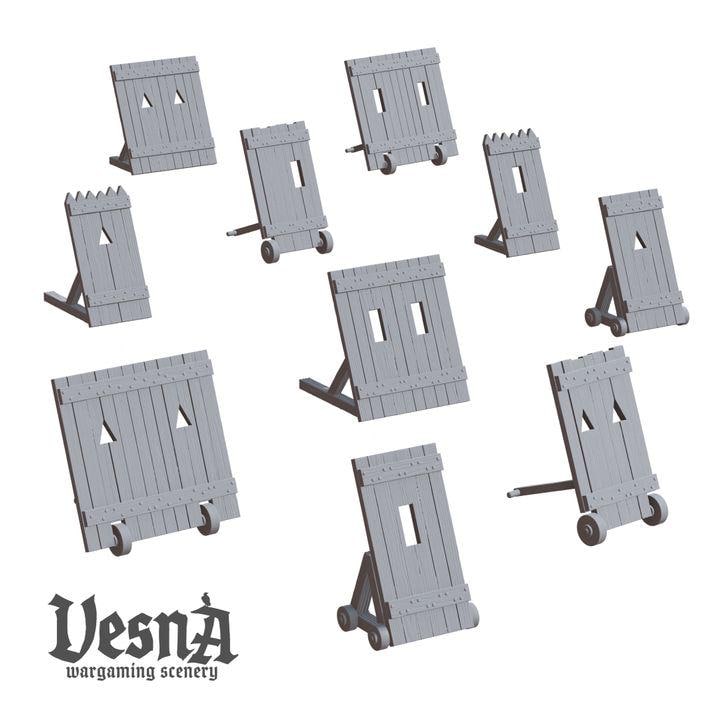
10pc Medieval Siege Mantlets