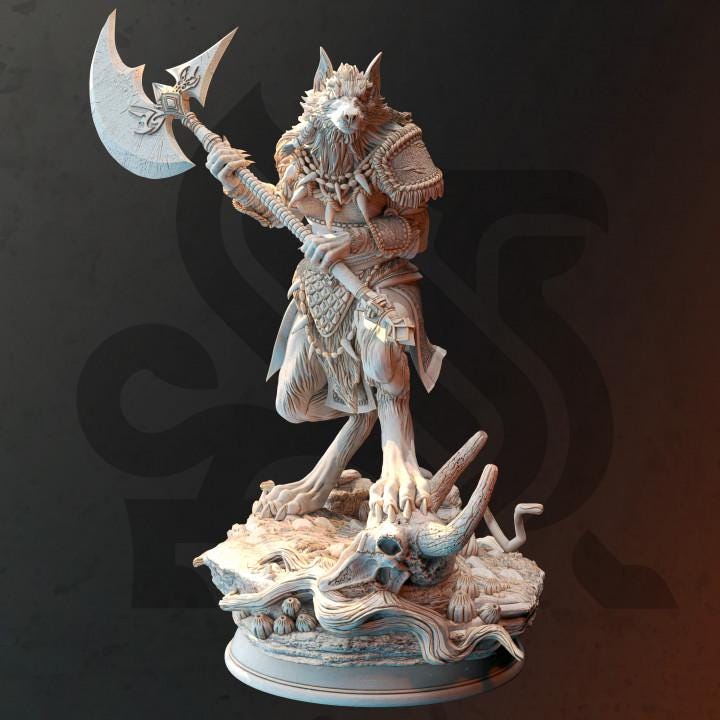 
Werewolf Barbarian miniature