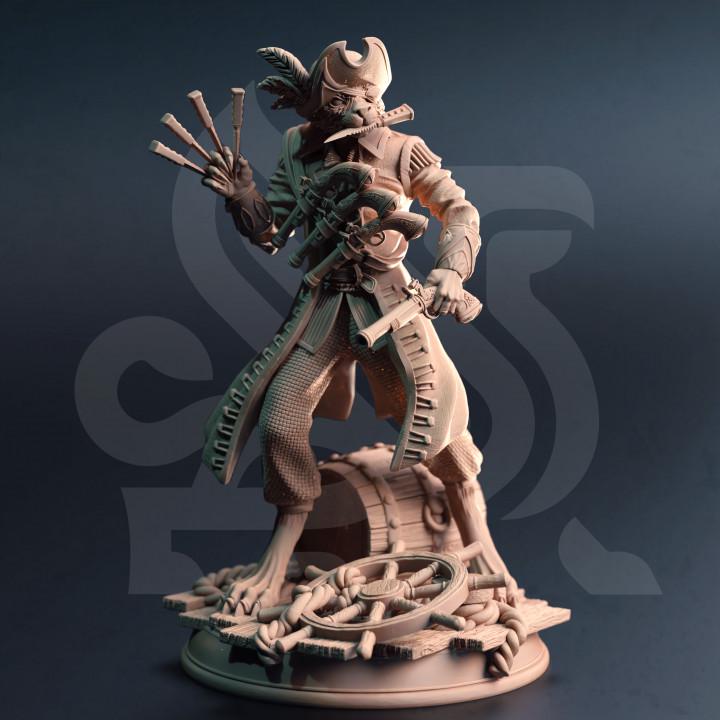 
Tabaxi catfolk corsair miniature